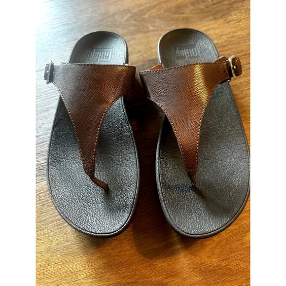 Fitflop Dark Brown Leather Sandals - Picture 3 of 8
